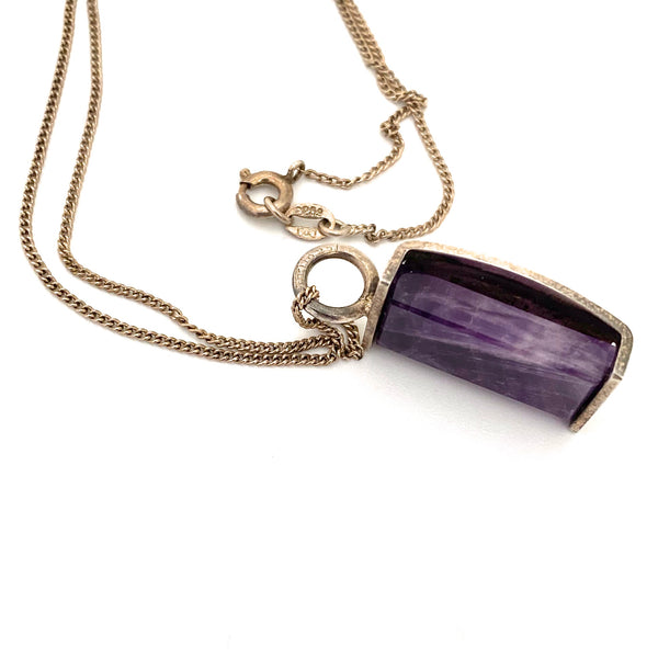 Elis Kauppi silver & amethyst pendant necklace