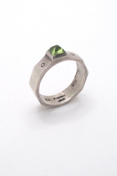 profile Lisa Jenks USA vintage boho sterling silver peridot ring