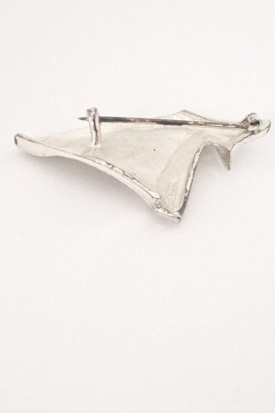 Matti Hyvarinen textured silver brooch