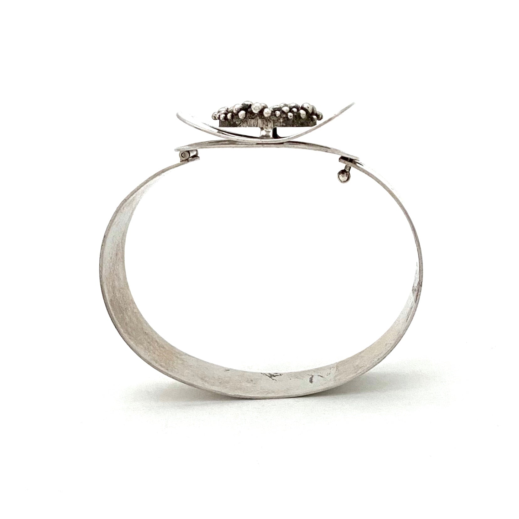 profile Kollmar & Jourdan Germany vintage sterling silver hinged bracelet mid century Modernist jewelry design