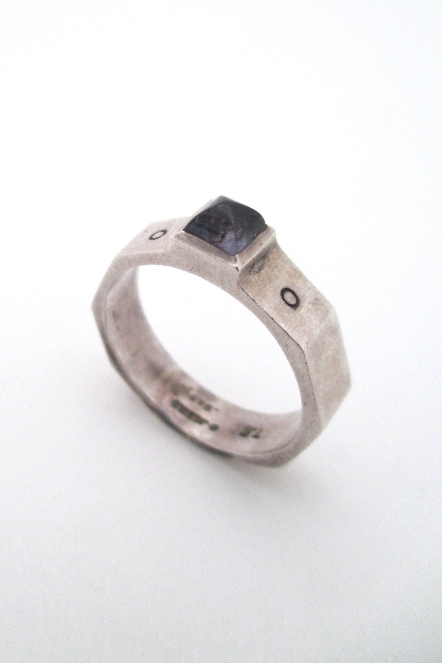 detail Lisa Jenks USA vintage boho sterling silver amethyst ring