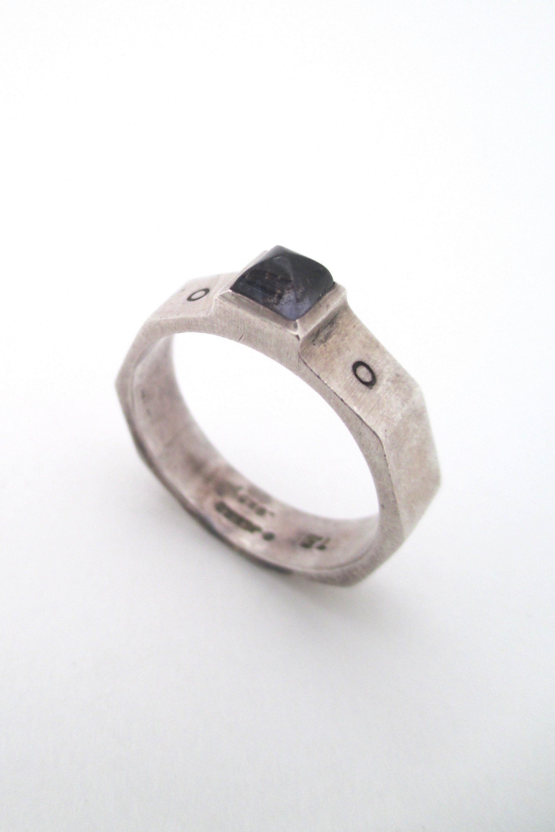 detail Lisa Jenks USA vintage boho sterling silver amethyst ring