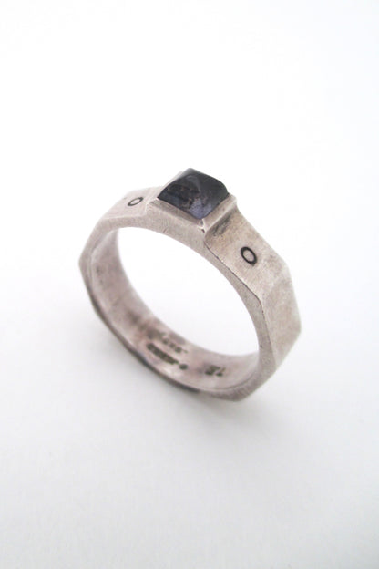 detail Lisa Jenks USA vintage boho sterling silver amethyst ring