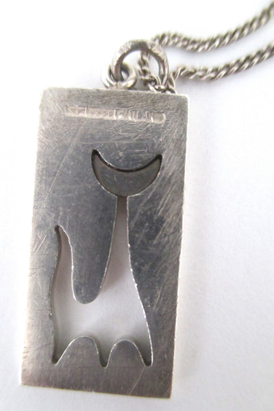 Elis Kauppi sterling cat pendant with gold overlay