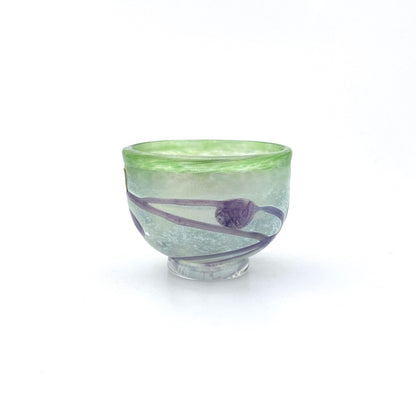 Kosta Boda miniature green & purple Galaxy bowl ~ Bertil Vallien