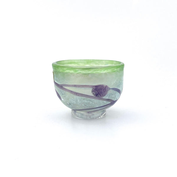 Kosta Boda miniature green & purple Galaxy bowl ~ Bertil Vallien