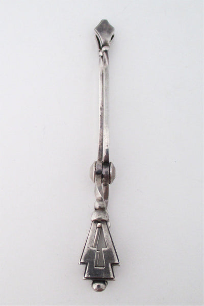 detail Georg Jensen Denmark sterling silver Pyramid sugar tongs