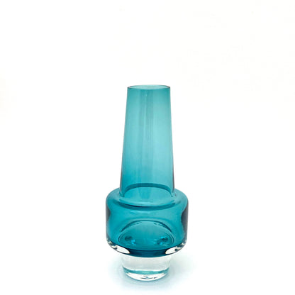 Sea Glasbruk petite cased glass vase ~ aqua blue