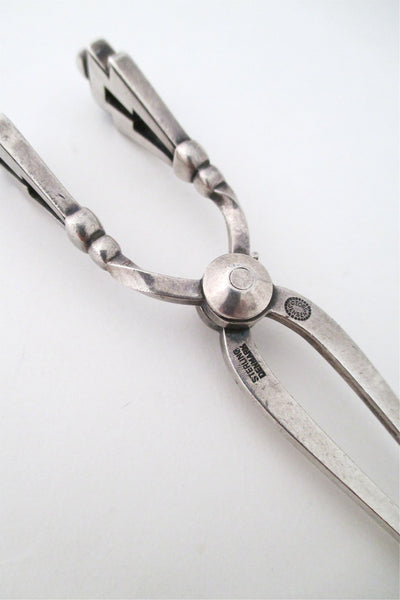 Georg Jensen sterling 'Pyramid' sugar tongs