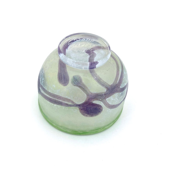 Kosta Boda miniature green & purple Galaxy bowl ~ Bertil Vallien