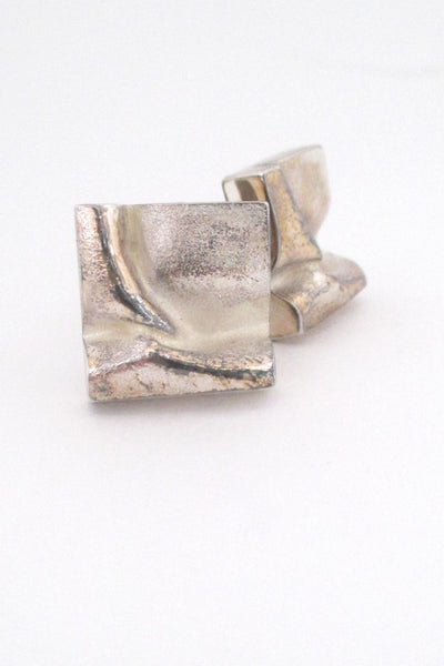 Bjorn Weckstrom square textured silver cufflinks