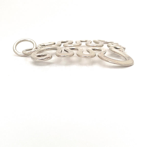 profile Plus Studios Norway Design large vintage silver Curves pendant Anna Greta Eker Scandinavian Modernist jewelry design