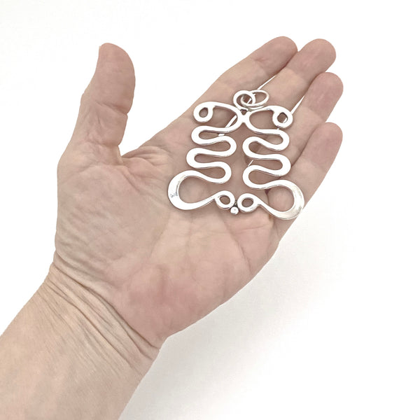 Plus Studios large silver 'Curves' pendant ~ Anna Greta Eker