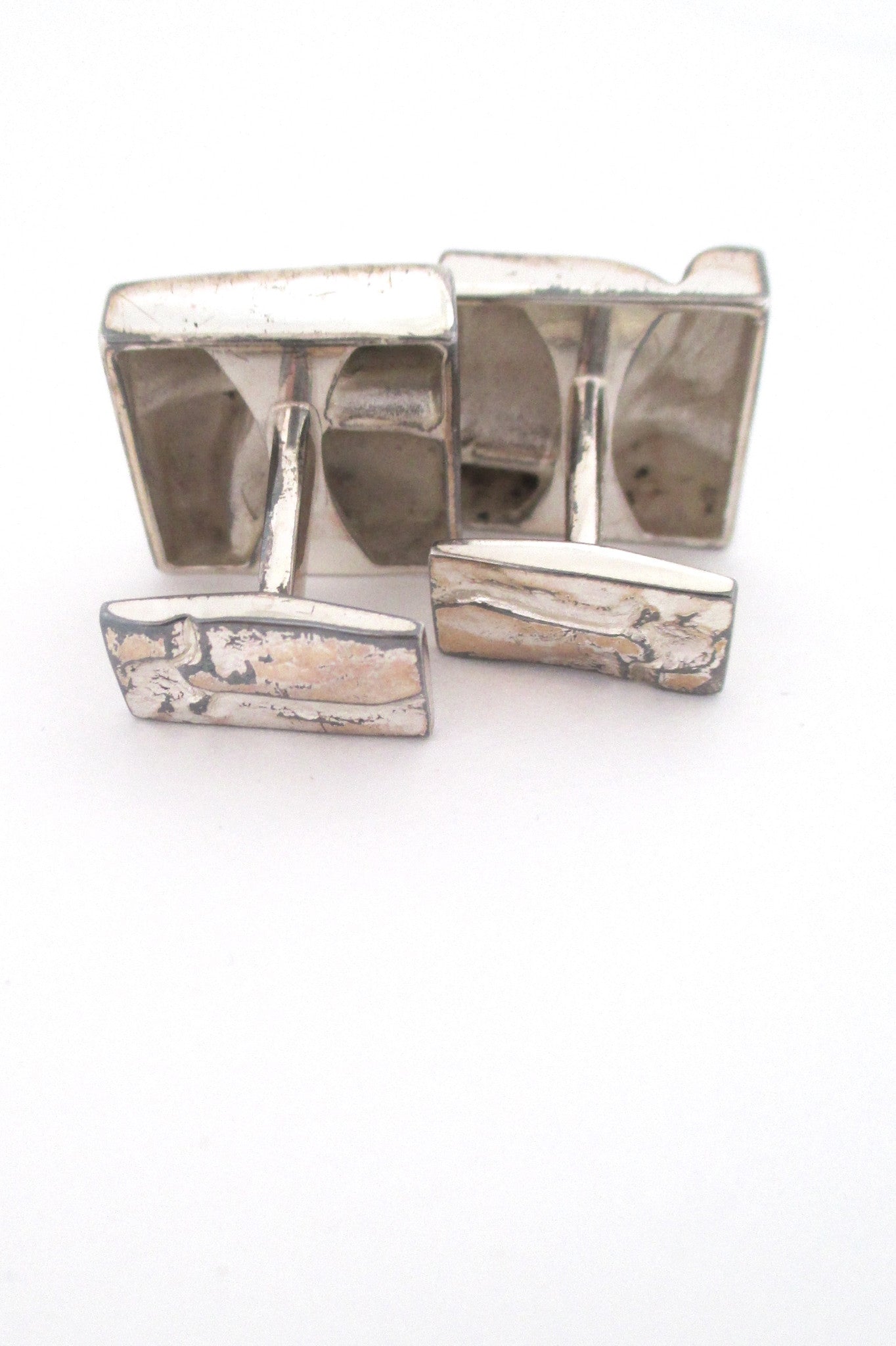 Bjorn Weckstrom square textured silver cufflinks