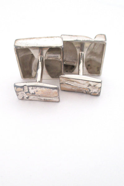 Bjorn Weckstrom square textured silver cufflinks