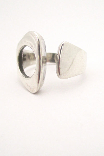 detal N E From Denmark vintage Scandinavian Modern large silver open ring