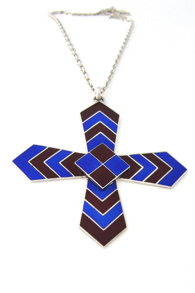 Gucci impressive sterling enamel necklace