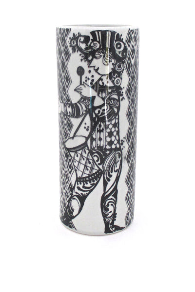 back Nymolle Denmark vintage faience Duet vase by Bjorn Wiinblad mid century design