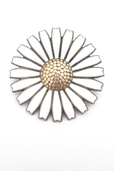 Anton Michelsen Denmark large Marguerite daisy brooch at Samantha Howard Vintage