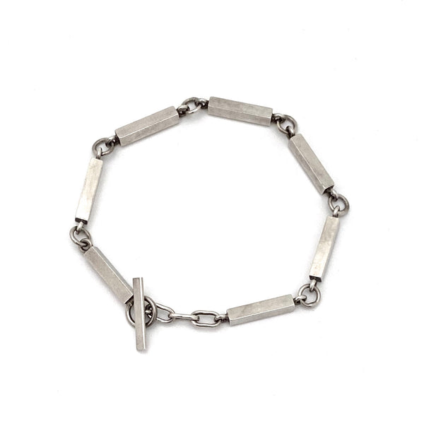 Arne Johansen vintage Modernist silver bars link bracelet