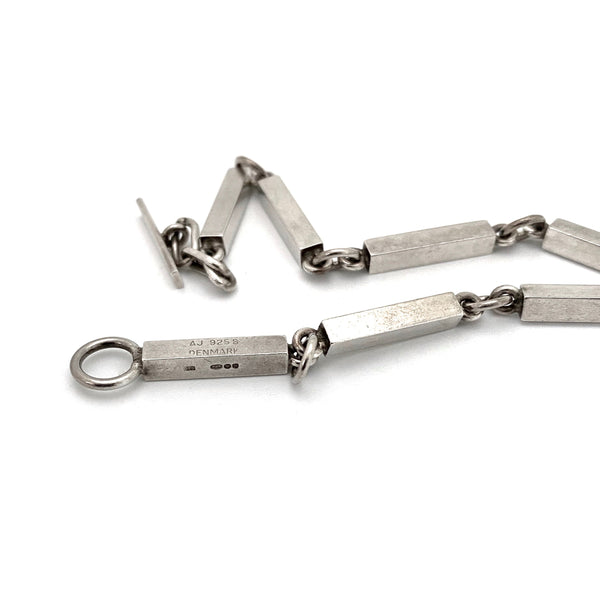 Arne Johansen vintage Modernist silver bars link bracelet