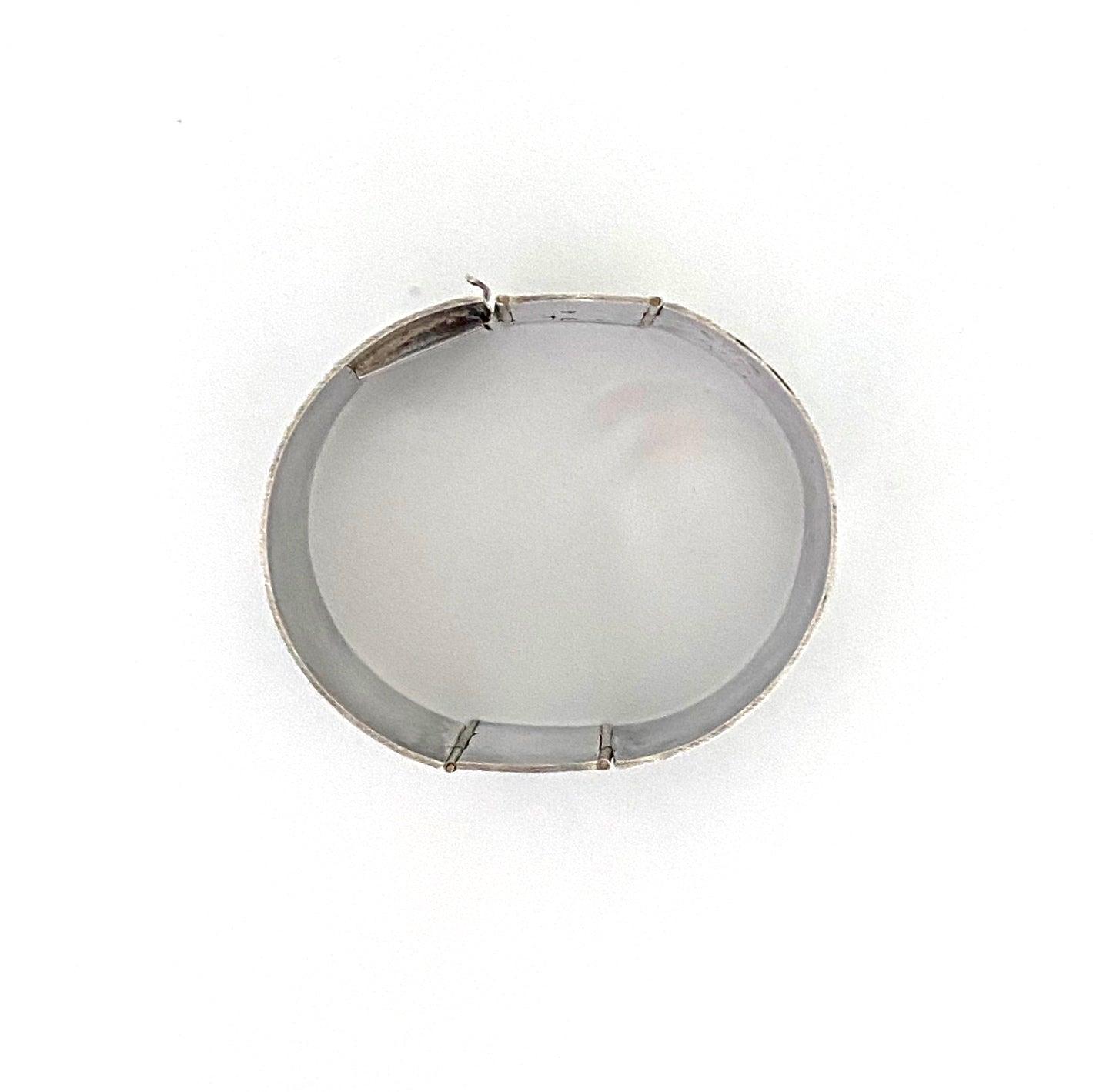 vintage silver & polka dots large panel link bracelet ~ Mexico
