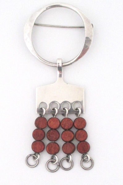 Anna Greta Eker silver & wood kinetic brooch