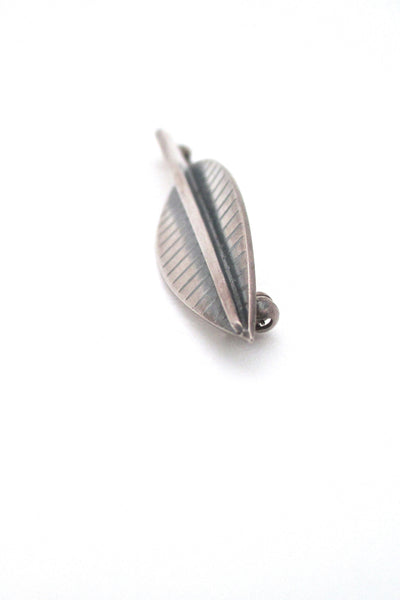 Hans Hansen long stylized leaf brooch #134