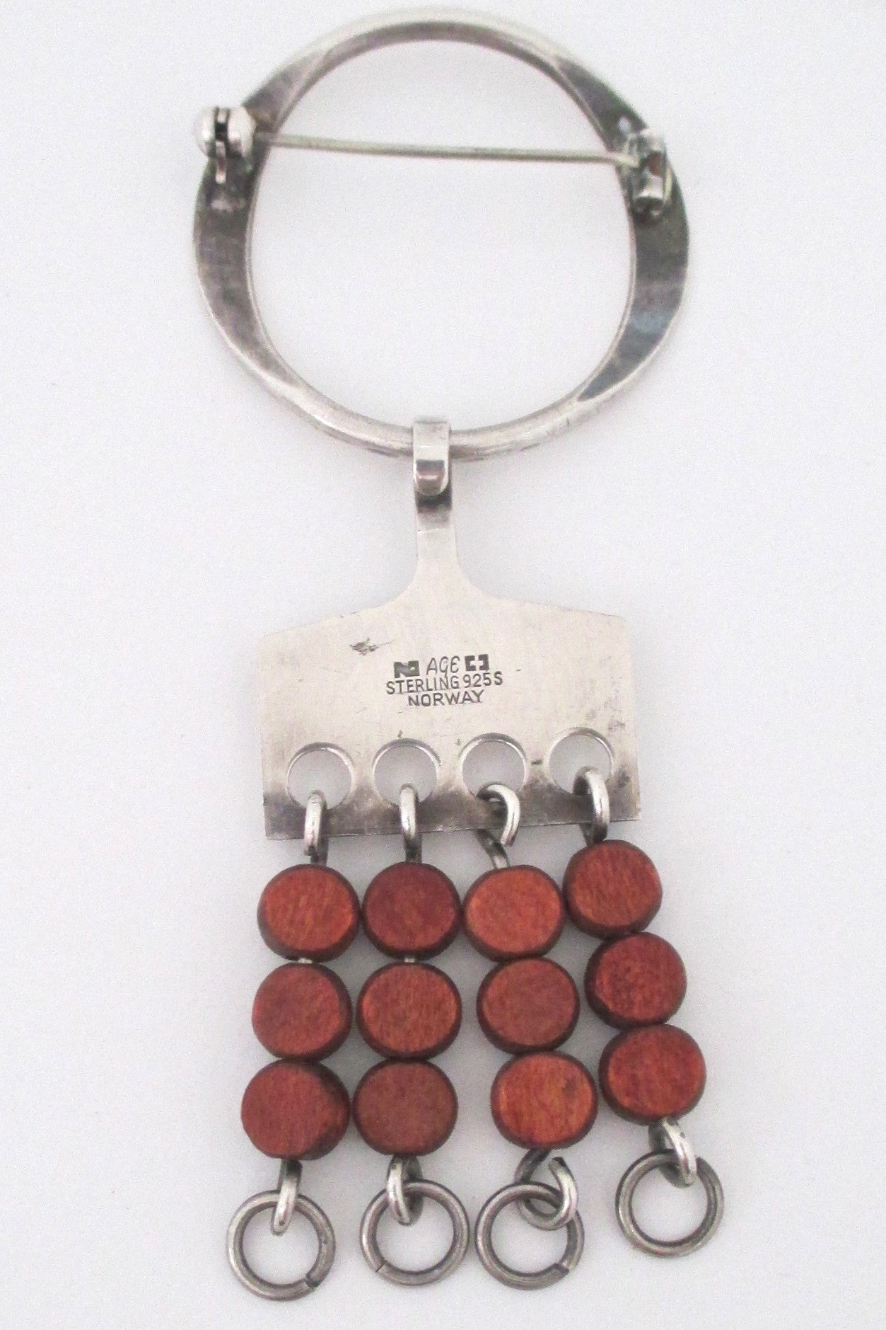 Anna Greta Eker silver & wood kinetic brooch