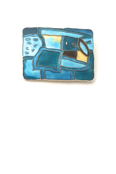 David-Andersen Norway vintage silver enamel four seasons Spring brooch Scandinavian design