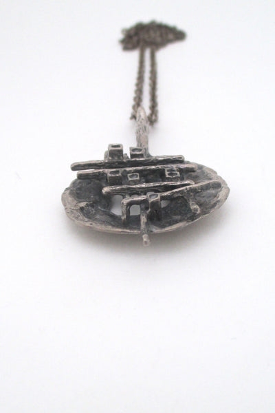 Robert Larin pierced pewter pendant necklace