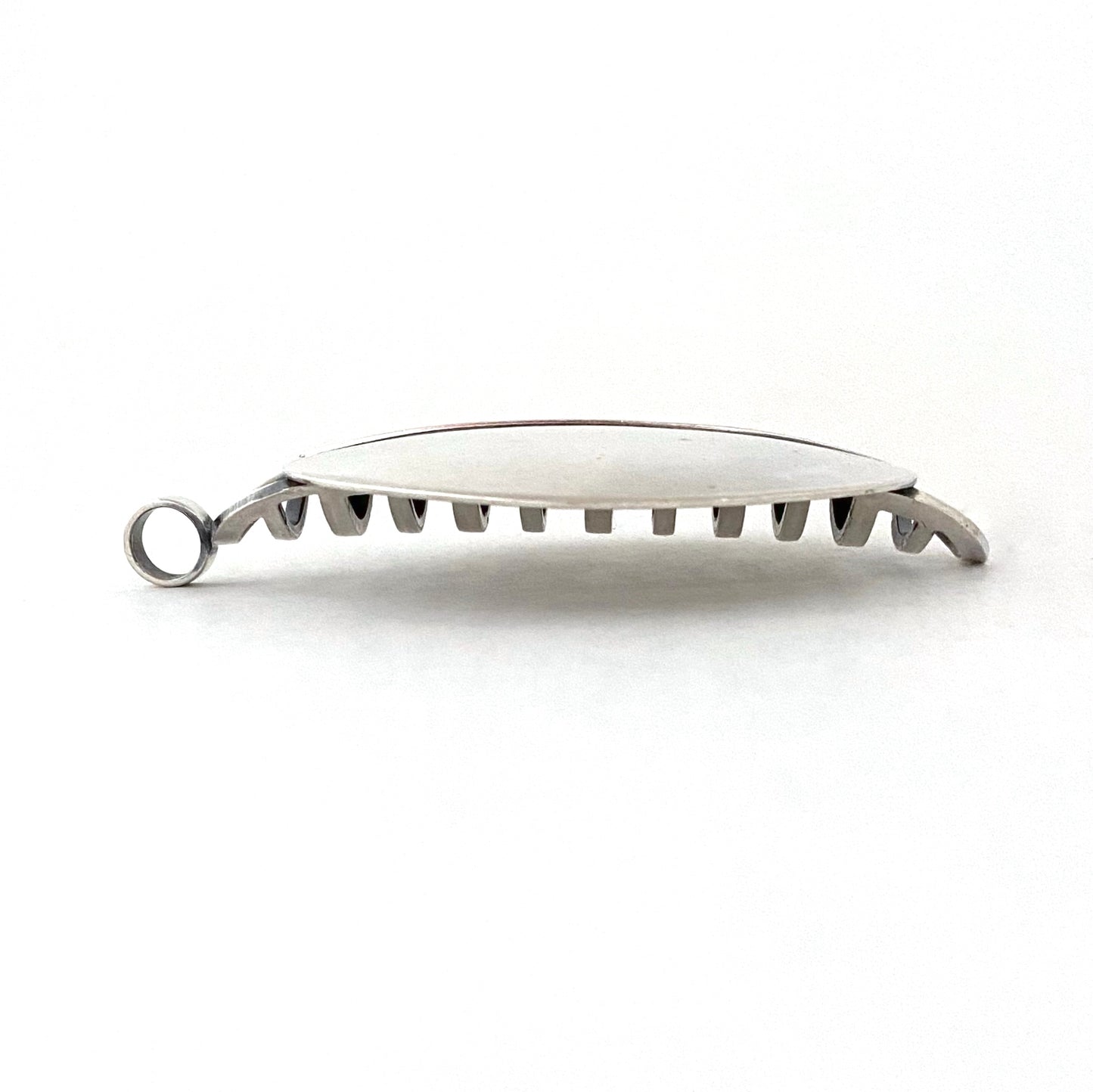 profile David-Andersen Norway extra large vintage silver pendant for necklace Scandinavian Modernist jewelry design