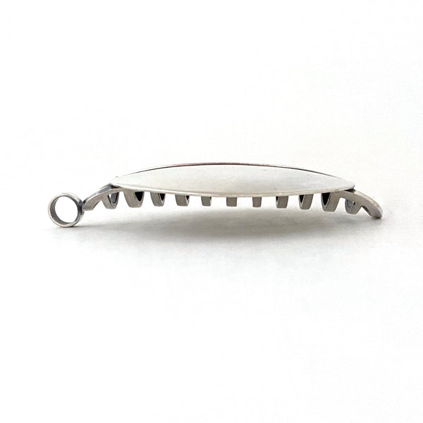 profile David-Andersen Norway extra large vintage silver pendant for necklace Scandinavian Modernist jewelry design