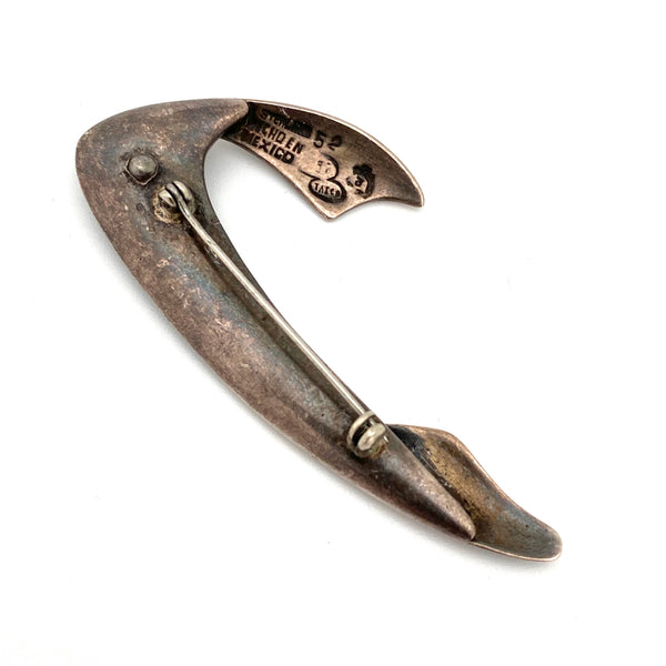 Sigi Pineda large dimensional silver Modernist brooch