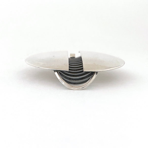 detail David-Andersen Norway extra large vintage silver pendant for necklace Scandinavian Modernist jewelry design