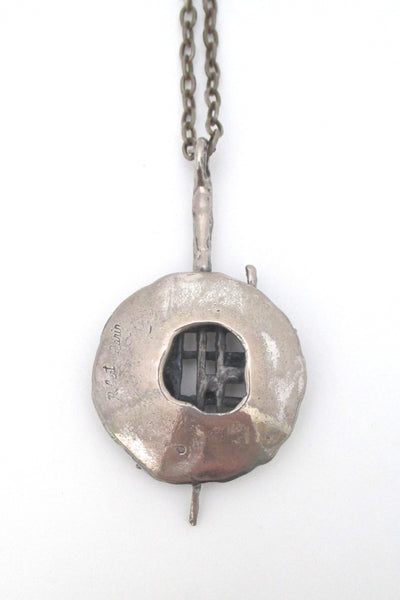 Robert Larin pierced pewter pendant necklace