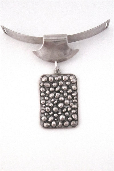 N E From Denmark vintage modernist silver pendant men's neck piece