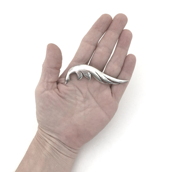 Madeleine Turner hand wrought dimensional leaf brooch