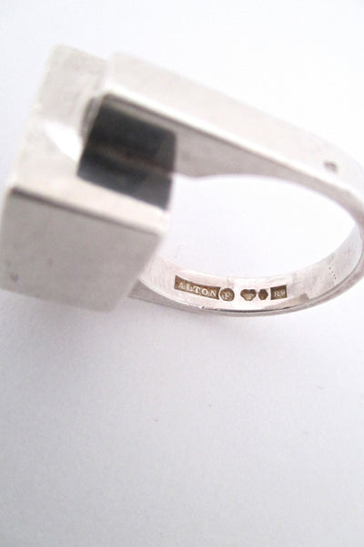 Alton heavy silver & ebony ring