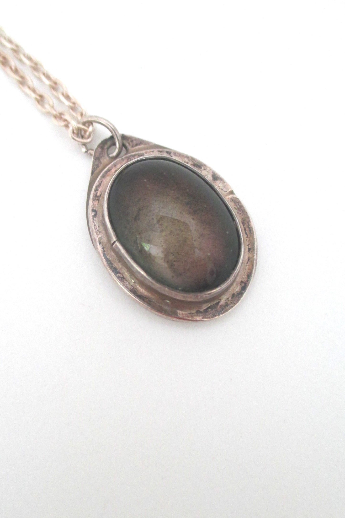 Rafael Canada sterling silver 'mood stone' pendant necklace