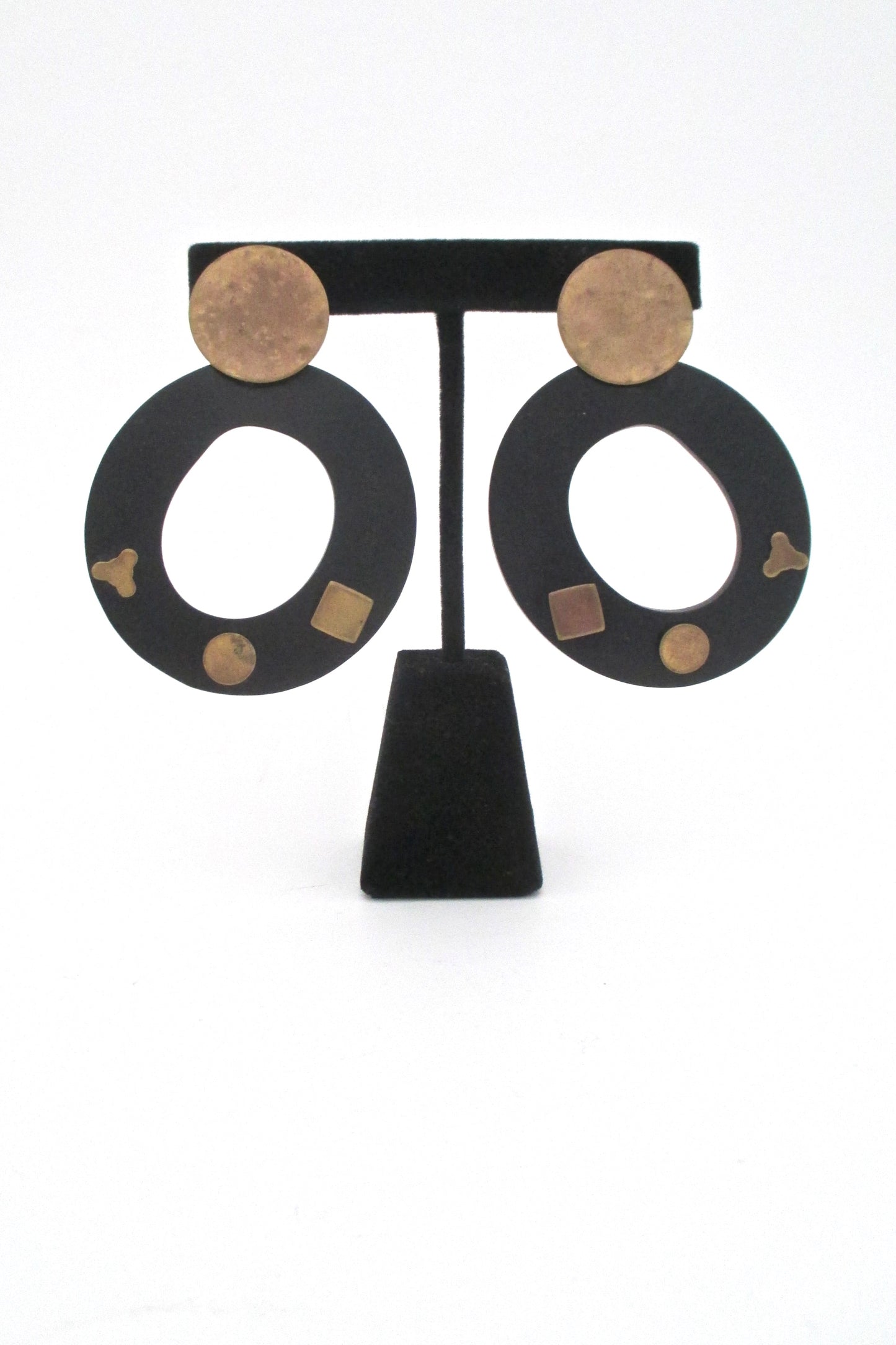 Martha Sturdy brass & resin drop earrings - large