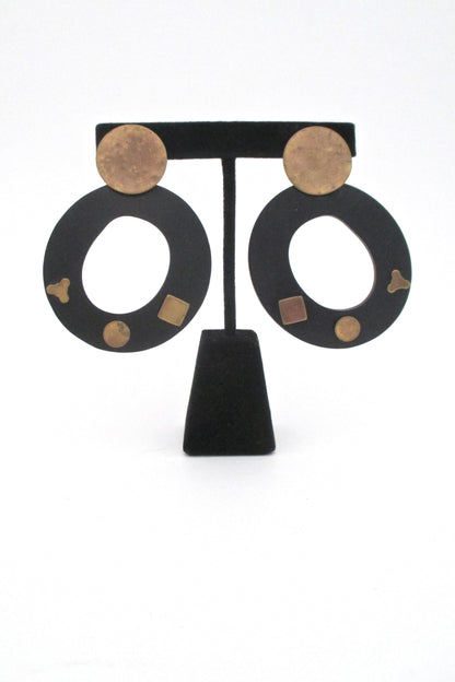 Martha Sturdy brass & resin drop earrings - large