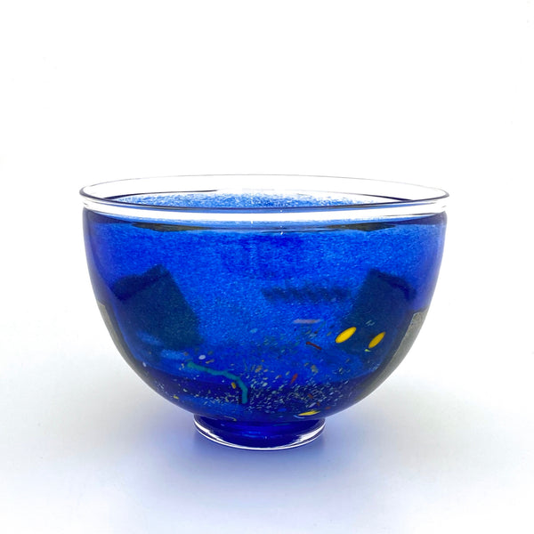 Kosta Boda blue Satellite bowl ~ Bertil Vallien