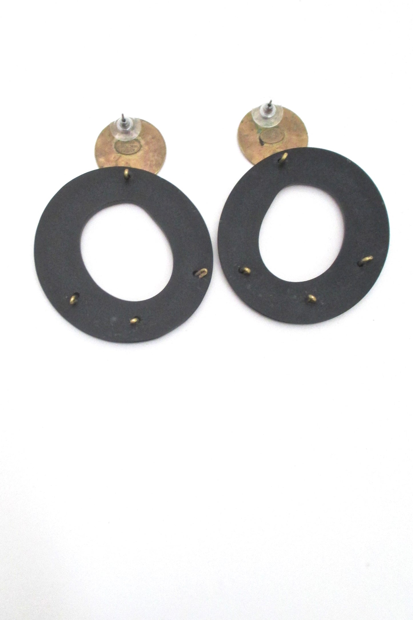 Martha Sturdy brass & resin drop earrings - large