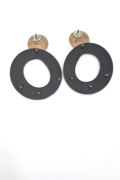 Martha Sturdy brass & resin drop earrings - large