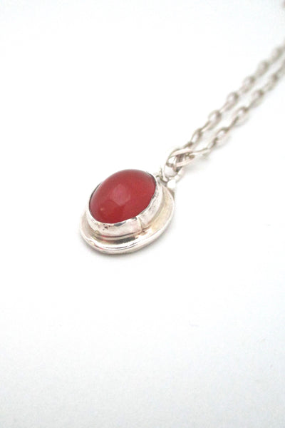 Rafael Canada sterling silver & carnelian petite pendant necklace