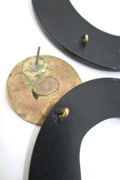 Martha Sturdy brass & resin drop earrings - large