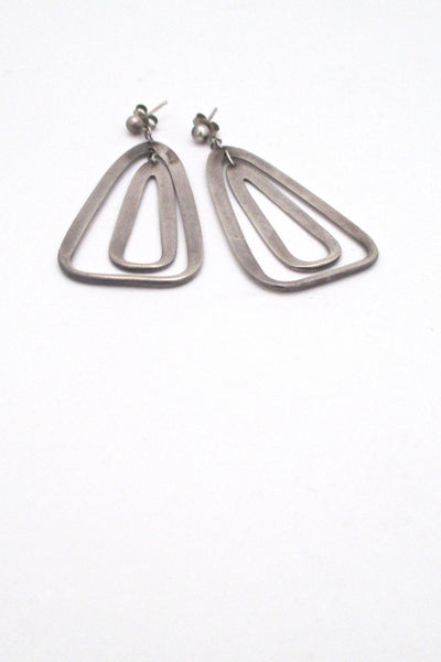 detail Darla Hesse Canada vintage silver double drop kinetic earrings