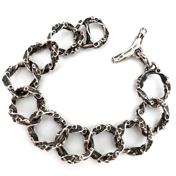 brutalist silver link bracelet ~ toggle closure