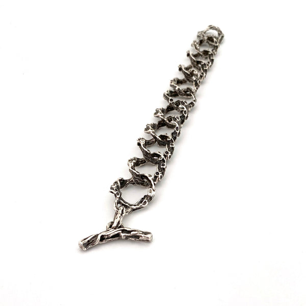 brutalist silver link bracelet ~ toggle closure